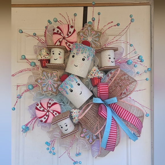 Marshmallow Wreath Christmas Wreath Candyland Wreath